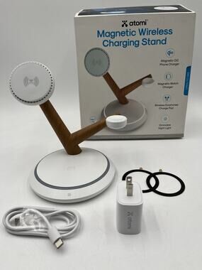 Atomi AT2519-QI2-CHARGE STAND Qi2 Magnetic Wireless Charging Stand, White